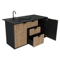 Keter Compact Outdoor Kitchen Resin Prep Table - Wood Effect