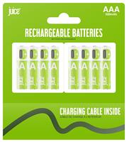 Juice Rechargeable AAA Batteries - Pack of 8