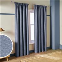 Habitat Textured Blackout Herringbone Pencil Pleat Curtain - Navy - 168x229cm
