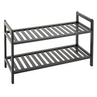 Habitat Kitt Bamboo 2 Shelf Shoe Rack - Black