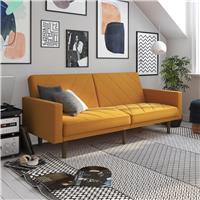 Dorel Paxson Fabric Small Double Sofa Bed - Mustard