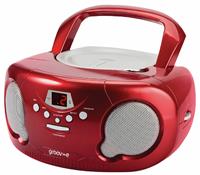Groov-e Boombox Portable CD Player with Radio - Red