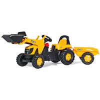 Rolly Toys JCB Tractor with Front Loader & Trailer Ride On - Yellow & Black