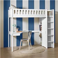 Habitat Ronnie Kids Highsleeper Bed and Wardrobe Desk - White