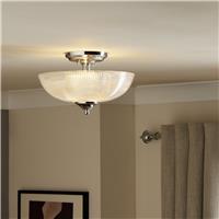 Argos Home Blaire Pressed Glass Uplighter Flush Ceiling Light - Chrome