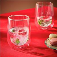 Argos Home Double Walled Christmas Tree Set of 2 Glass Tumblers - Green