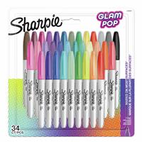 Sharpie Glam Pop Permanent Markers - Pack of 34