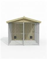 Benchmark Kennels Premium Double Wooden Dog Kennel - 8 x 10ft