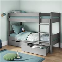 Stompa Compact Detachable Bunk Bed Frame With Drawers - Grey