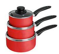 Argos Home 3 Piece Aluminium Pan Set - Red