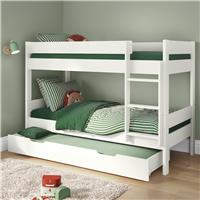 Stompa Compact Detachable Bunk Bed With Open Trundle and Mattress - White