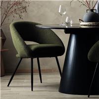 Habitat Hermione Pair of Boucle Chairs - Green