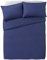 Habitat Cotton Rich 180 TC Plain Navy Bedding Set - King