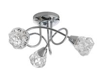 Argos Home Dico 3 Light Ceiling Light - Chrome & Glass