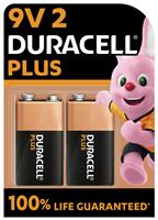 Duracell Plus Alkaline 9V Batteries - Pack of 2