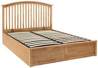 GFW Madrid Ottoman Double Wooden Bed Frame - Oak Effect