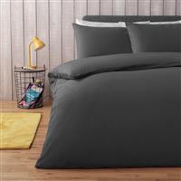 Habitat Easycare Plain Black Bedding Set - Double