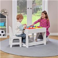 Liberty House Kids Activity Table & 2 Chairs - White & Grey