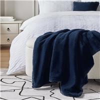 Argos Home Faux Fur Throw - Navy - 150x125cm