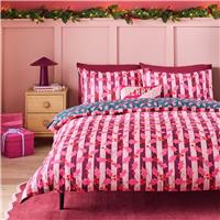 Argos Home Christmas Holly Pink Bedding Set - King size