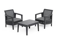Keter Atlas Linea 2 Seater Resin Bistro Set - Grey