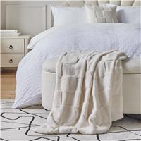 Argos Home Sculpted Checkerboard Throw - Ivory - 150x125cm