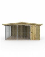 Benchmark Kennels Single Premium Wooden Dog Kennel - 12 x 6.5ft