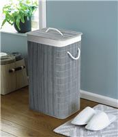 Country Club 65L Natural Bamboo Laundry Basket - Grey