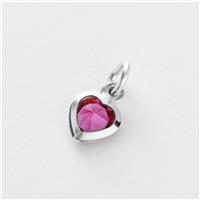 Revere 925 Sterling Silver Pink Stone Heart Charm