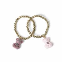 Flitzy Gold Tone Teddy Charm Bracelet - Pack of 2