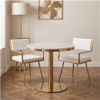 Fifty Five South Azalea 4 Seater Round Dining Table - White