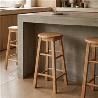Maison Selby Hevea Wood Tall Bar Stool - Natural