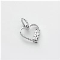 Revere 925 Sterling Silver Cubic Zirconia Heart Charm