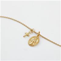 Revere Gold Plated Silver St.Christopher and Cross Pendants Necklace