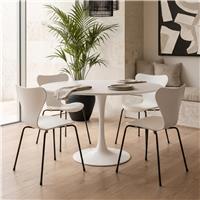 Interiors by Premier Laila 4 Seater Round Dining Table - White
