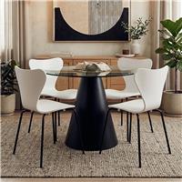 Interiors by Premier Laila Plastic Dining Chair - White & Black