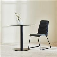 Interiors by Premier Metropolitan 4 Seater Round Dining Table - Black