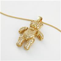 Revere 1 Micron Gold Plated 925 Sterling Silver Teddy Pendant Necklace