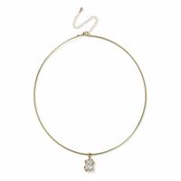 Freedom Gold Tone Crystal Drop Collar Necklace