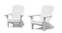 Keter Alpine Adirondack Set of 2 Resin Chair - White