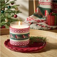 Argos Home Christmas Medium Candle With Robin Jumper - Christmas Spice