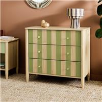 Argos Home Evelyn 3 Drawer Chest - Stripe Green