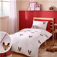 Argos Home Kids Tufted Reindeer Pink Bedding Set - Toddler