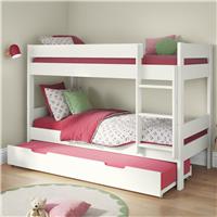 Stompa Compact Single Detachable Bunk Bed Frame With Open Trundle - White