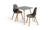 Habitat Berlin Grey Dining Table & 2 Grey Chairs