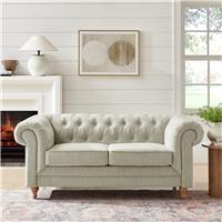 Habitat Chesterfield 2 Seater Fabric Sofa - Natural