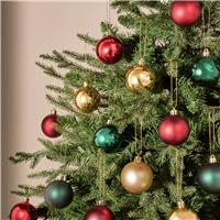 Argos Home Green, Red and Gold Country Baubles - Pack of 49