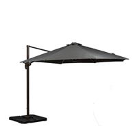 Royalcraft 3.5m Round Solar LED Cantilever Garden Parasol - Grey