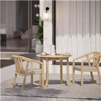 Royalcraft 2 Seater Round Wood Bistro Dining Set - Natural Wood