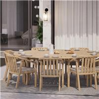 Royalcraft 8 Seater Round Wood Dining Set - Natural Wood